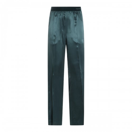 TEAL SILK PANTS