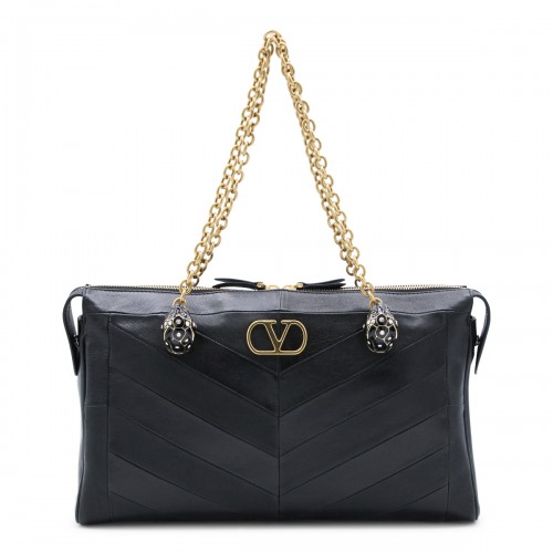 BLACK LEATHER PANTHEA...