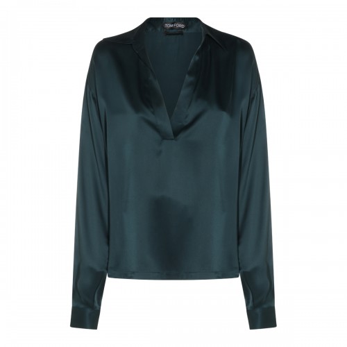 TEAL SILK SHIRT