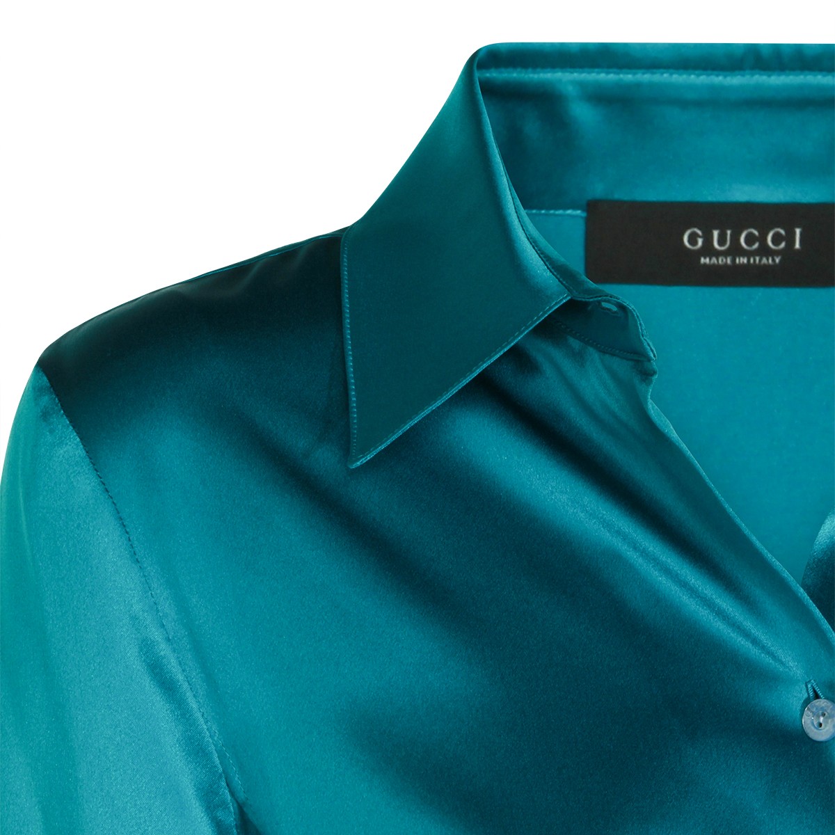 TURQUOISE SILK SHIRT