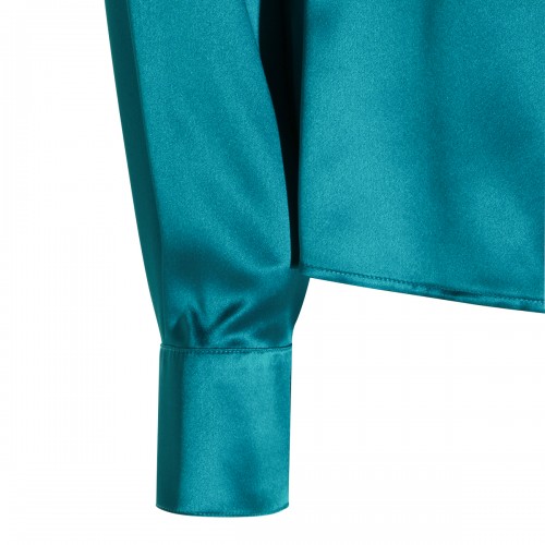 TURQUOISE SILK SHIRT