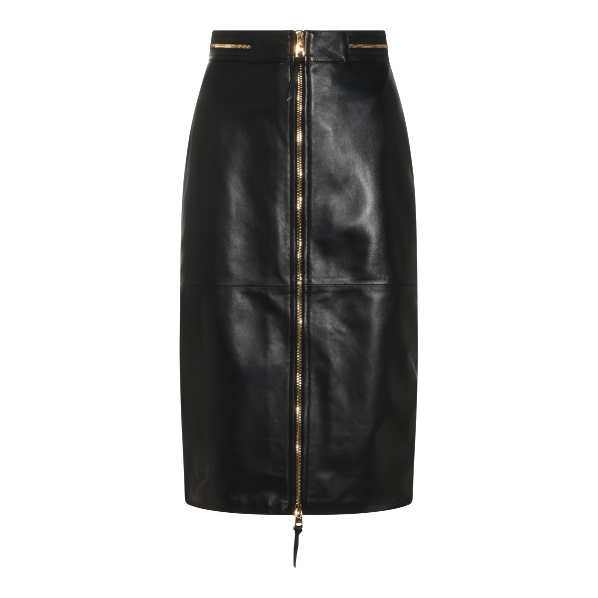BLACK ZIPPED PENCIL SKIRT