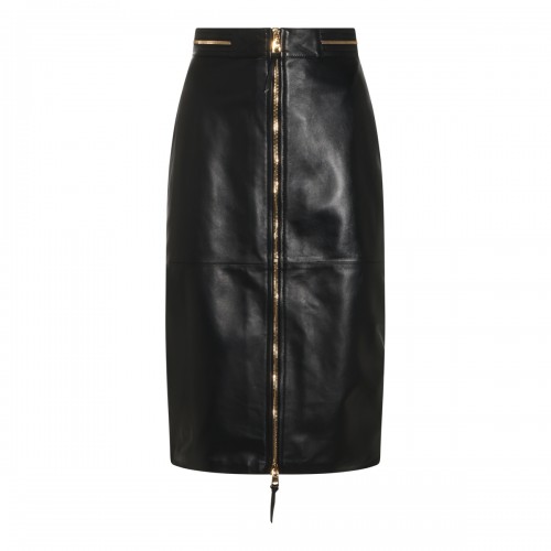 BLACK ZIPPED PENCIL SKIRT