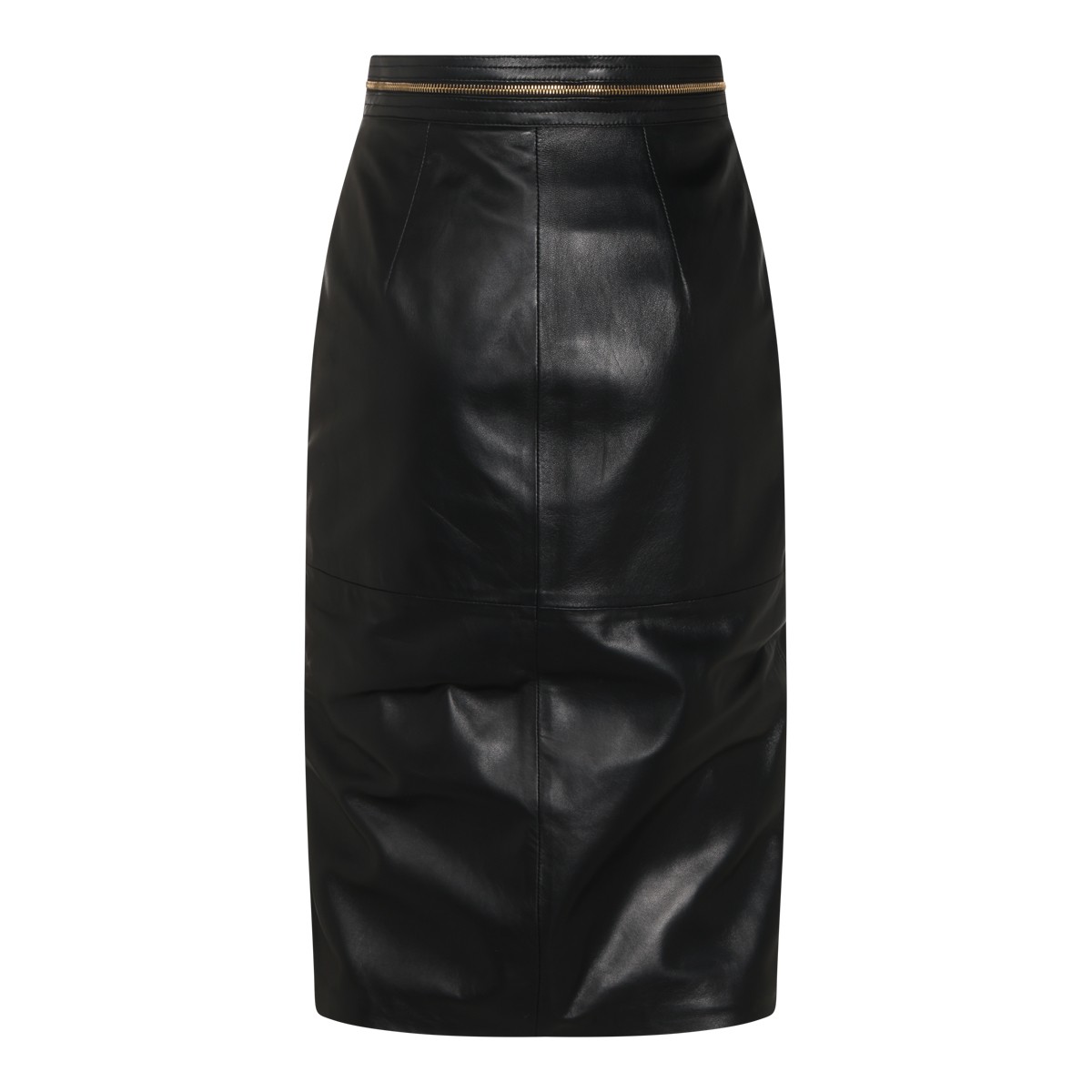 BLACK ZIPPED PENCIL SKIRT