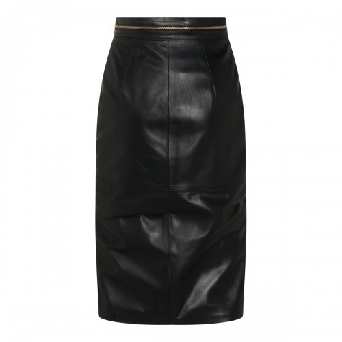 BLACK ZIPPED PENCIL SKIRT