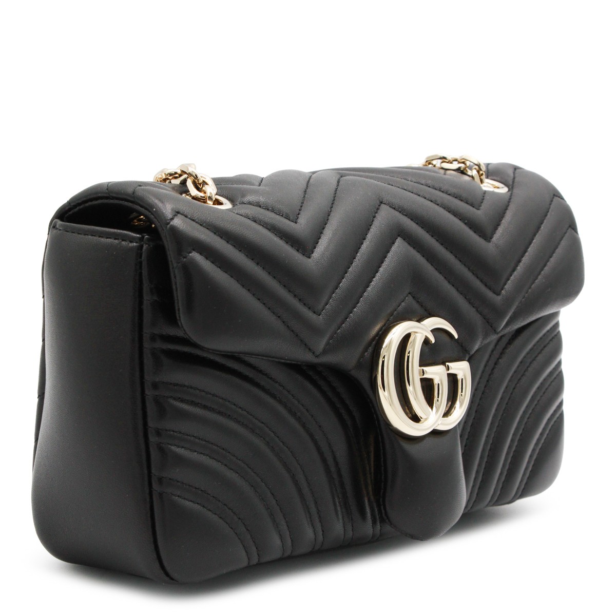 BLACK LEATHER GG MARMONT... 2