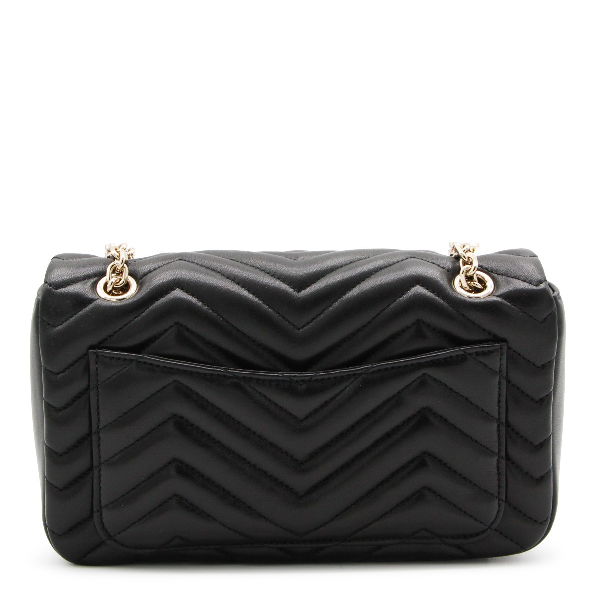 BLACK LEATHER GG MARMONT MEDIUM...