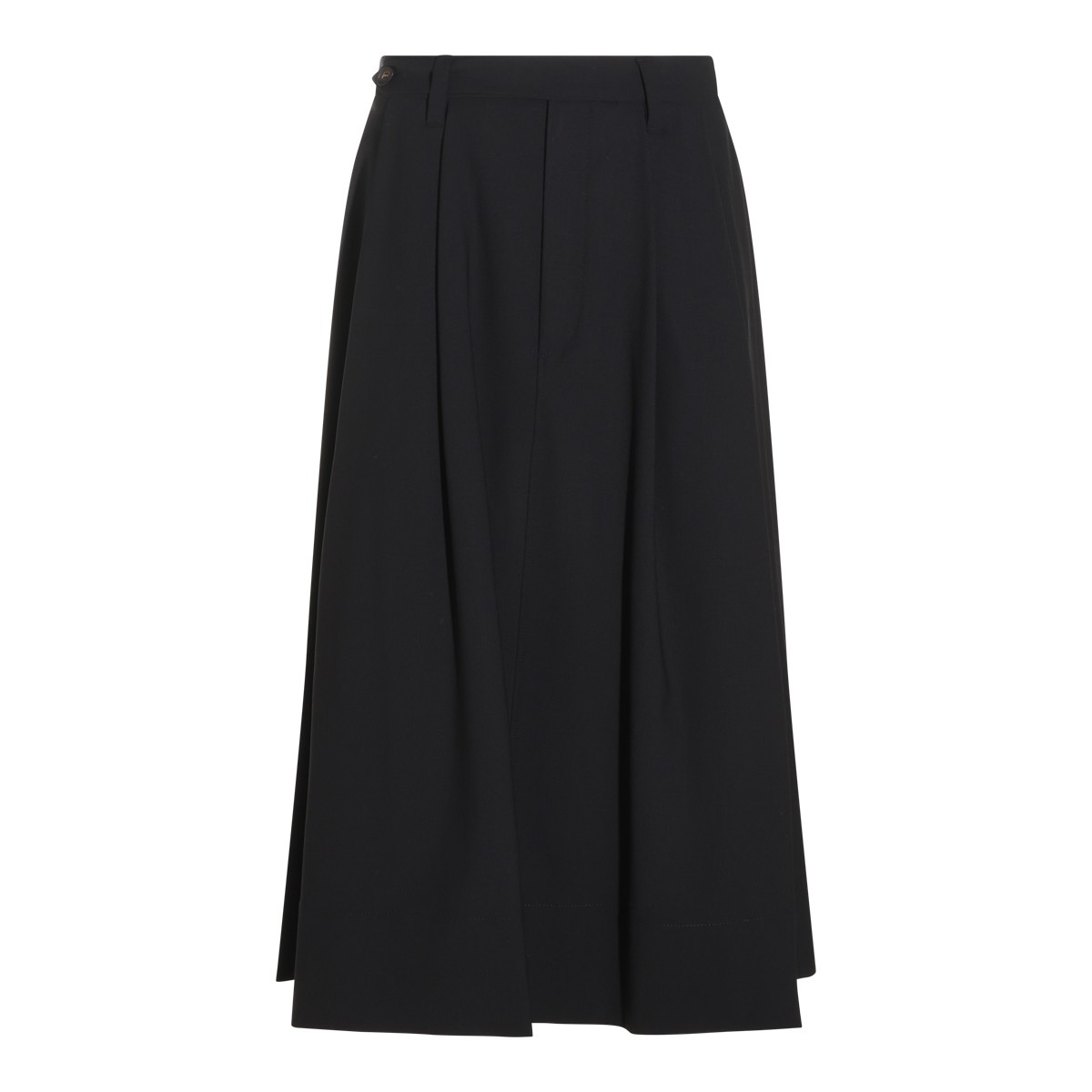 BLACK VIRGIN WOOL LONG SKIRT