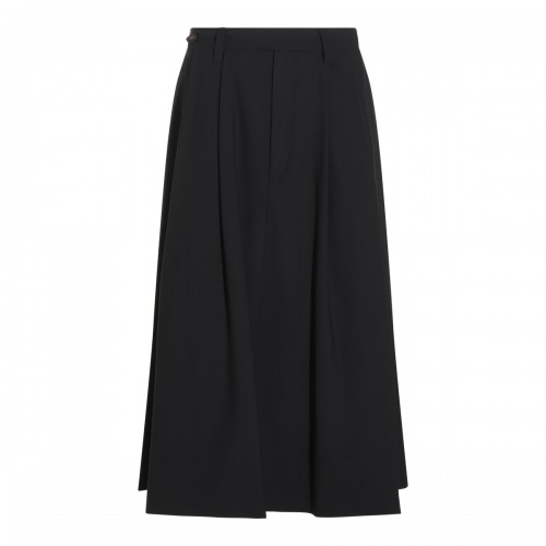 BLACK VIRGIN WOOL LONG SKIRT