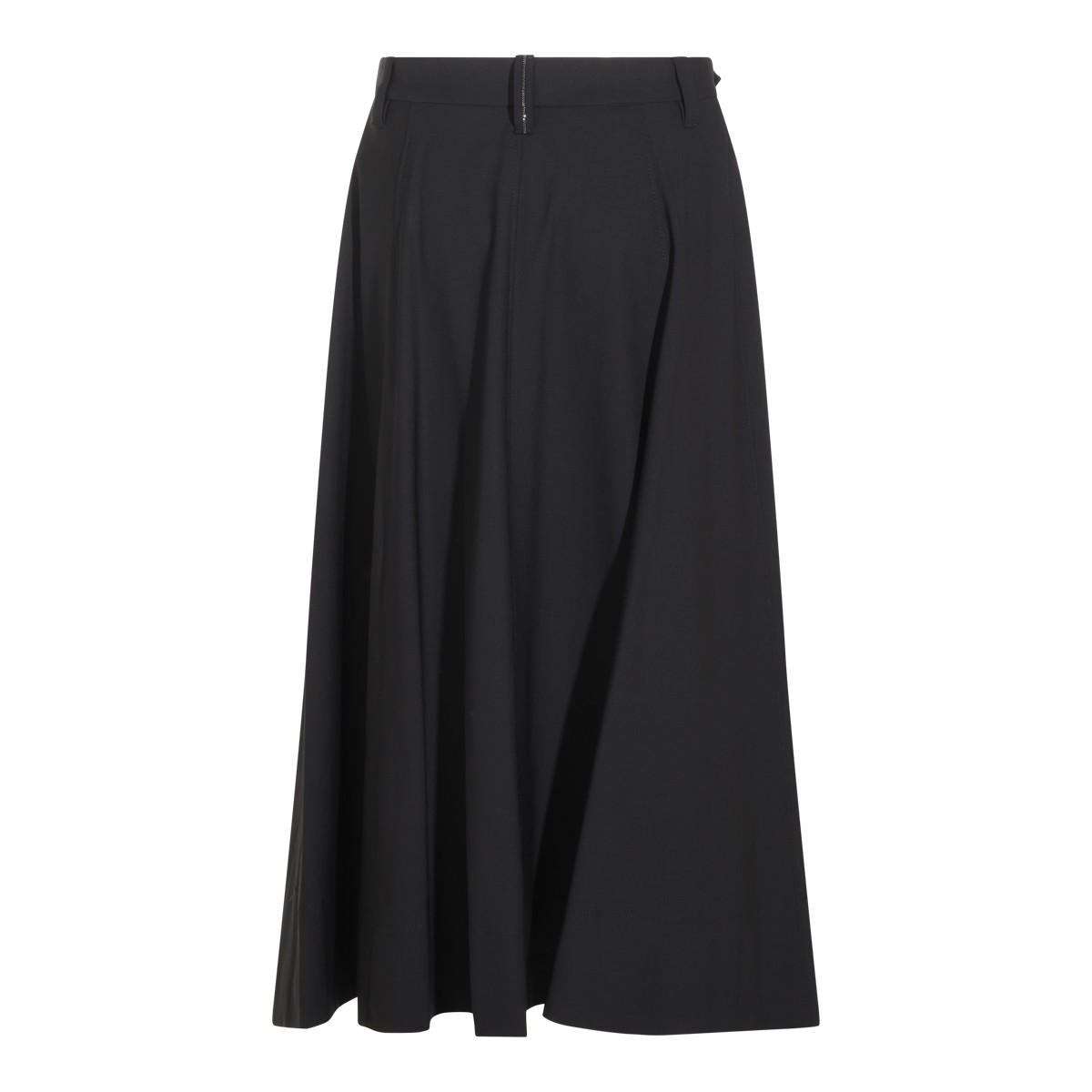 BLACK VIRGIN WOOL LONG SKIRT