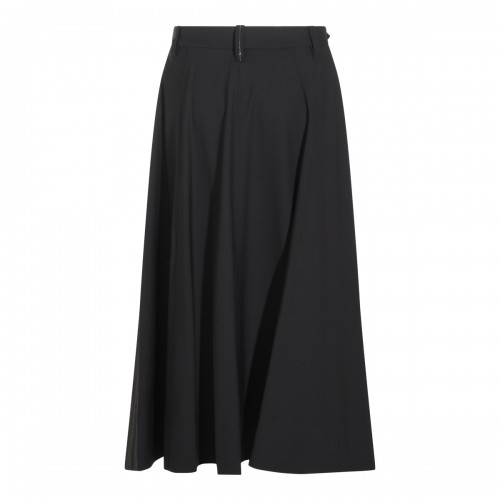 BLACK VIRGIN WOOL LONG SKIRT