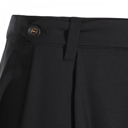 BLACK VIRGIN WOOL LONG SKIRT