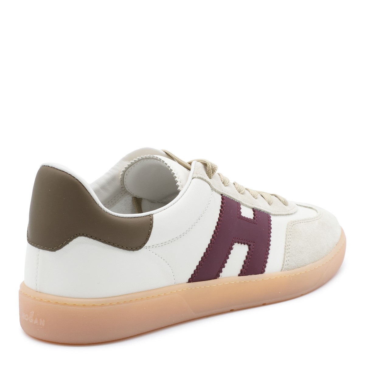 WHITE AND BURGUNDY COOL LEATHER...
