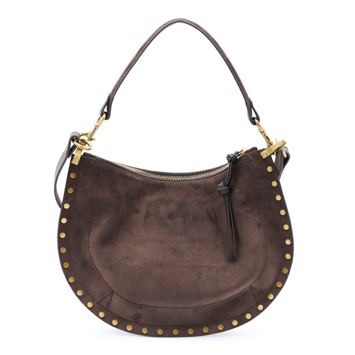 COFFEE SUEDE OSKAN SHOULDER BAG