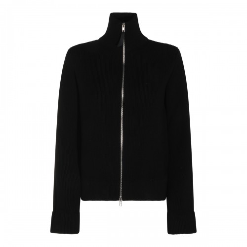 BLACK WOOL COTTON BLEND KNITWEAR
