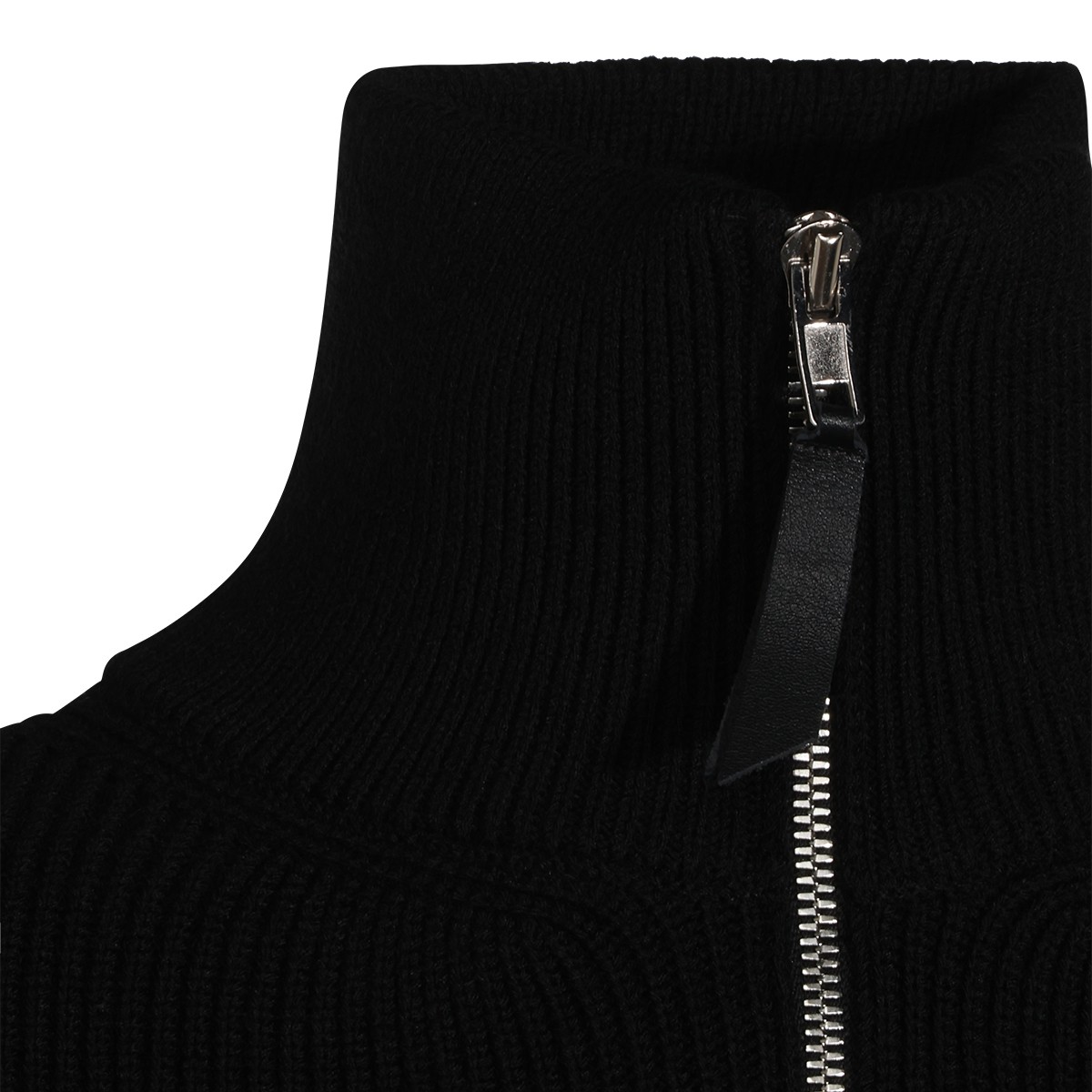 BLACK WOOL COTTON BLEND KNITWEAR