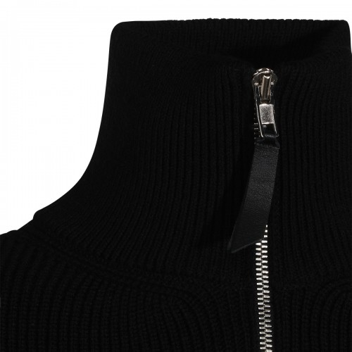 BLACK WOOL COTTON BLEND KNITWEAR