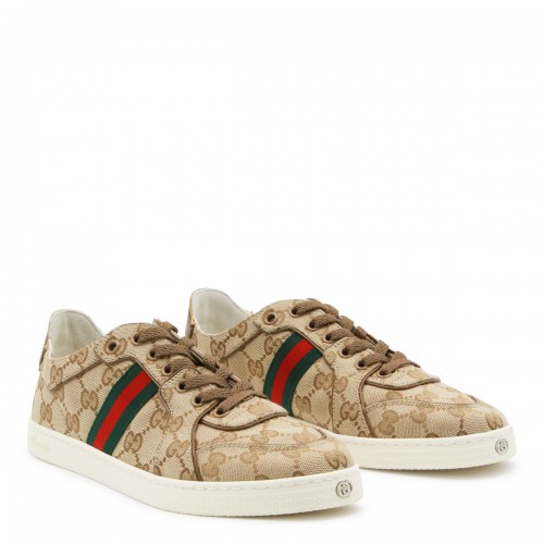 BEIGE EBONY STRETCH SNEAKERS