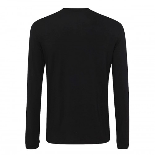 BLACK VISCOSE BLEND T-SHIRT