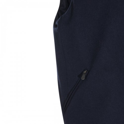 NAVY WOOL PADDED VEST DOWN JACKET