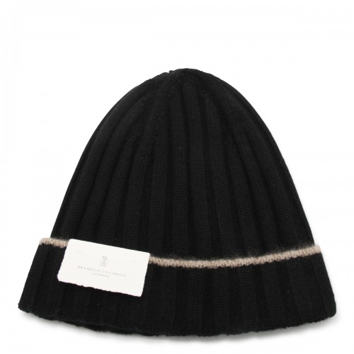 BLACK CASHMERE BEANIE