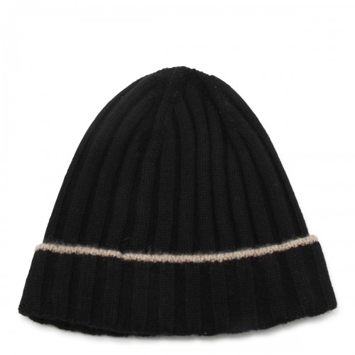 BLACK CASHMERE BEANIE 2
