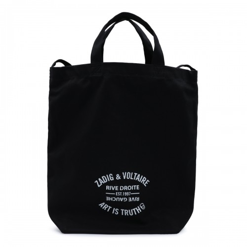 BLACK COTTON TOTE BAG