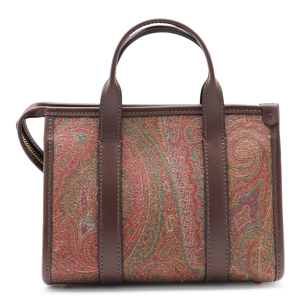 BROWN COTTON MINI ARNICA TOP HANDLE BAG