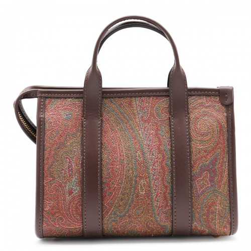 BROWN COTTON MINI ARNICA TOP HANDLE BAG