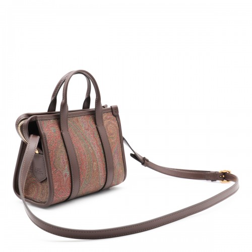 BROWN COTTON MINI ARNICA TOP HANDLE BAG