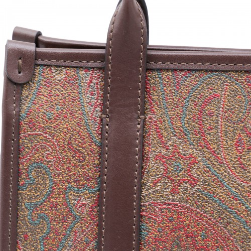 BROWN COTTON MINI ARNICA TOP HANDLE BAG