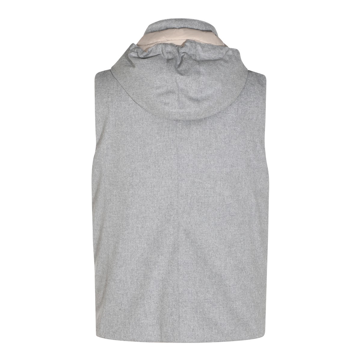 GREY WOOL PADDED VEST DOWN JACKET