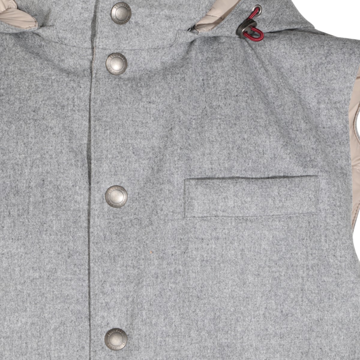 GREY WOOL PADDED VEST DOWN JACKET