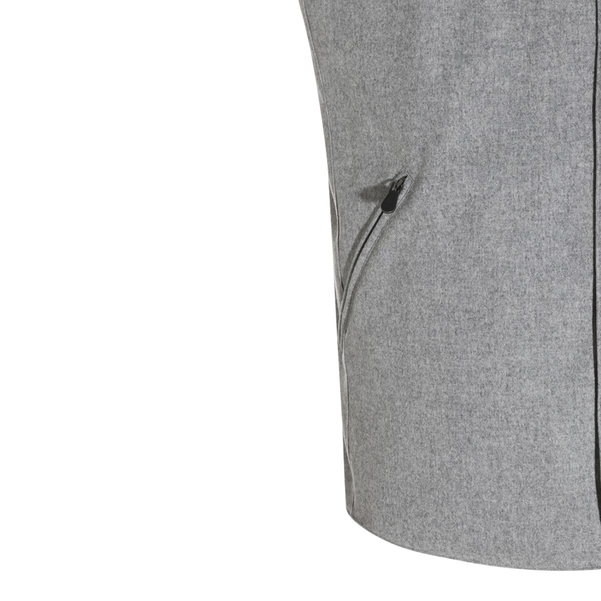 GREY WOOL PADDED VEST DOWN JACKET