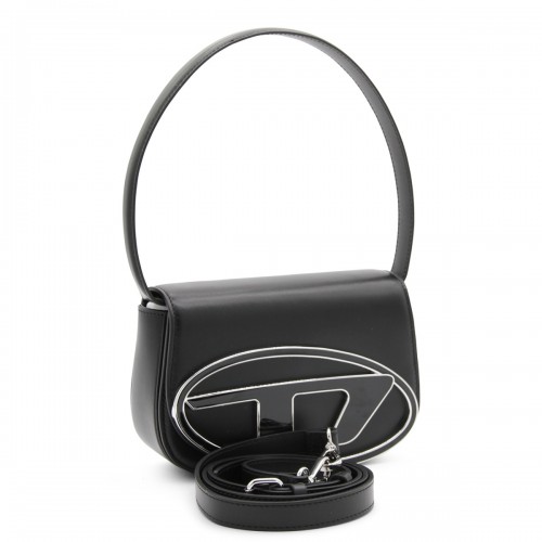 BLACK LEATHER 1DR SHOULDER BAG 2