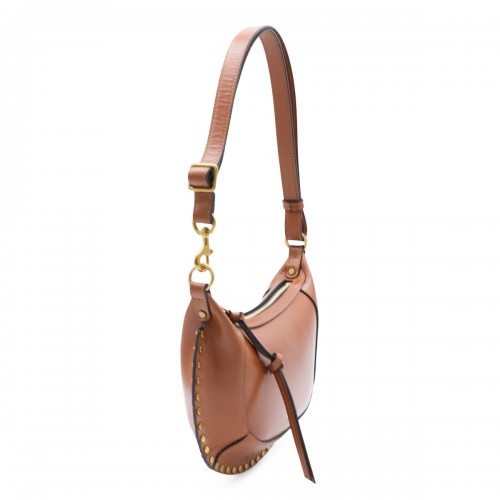 COGNAC LEATHER OSKAN MOON SHOULDER BAG