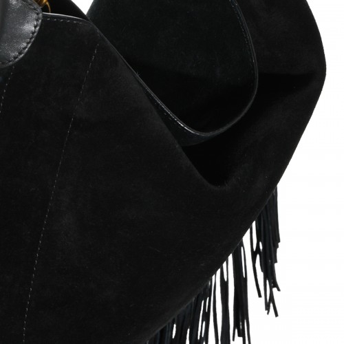 BLACK SUEDE OSKAN BOHO SHOULDER BAG