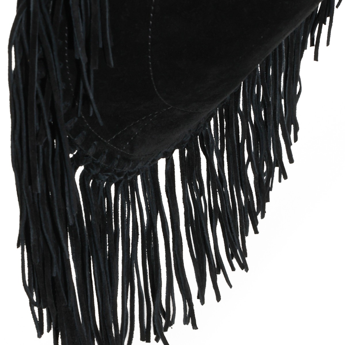 BLACK SUEDE OSKAN BOHO SHOULDER BAG
