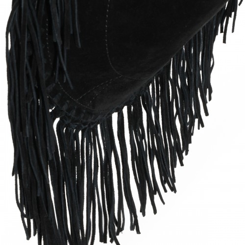 BLACK SUEDE OSKAN BOHO SHOULDER BAG