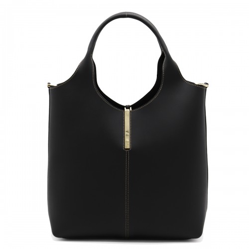 BLACK LEATHER TOTE