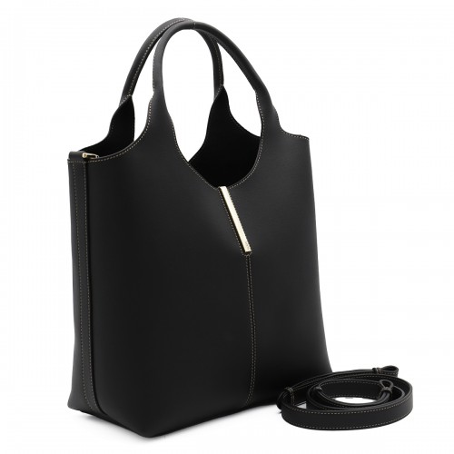 BLACK LEATHER TOTE