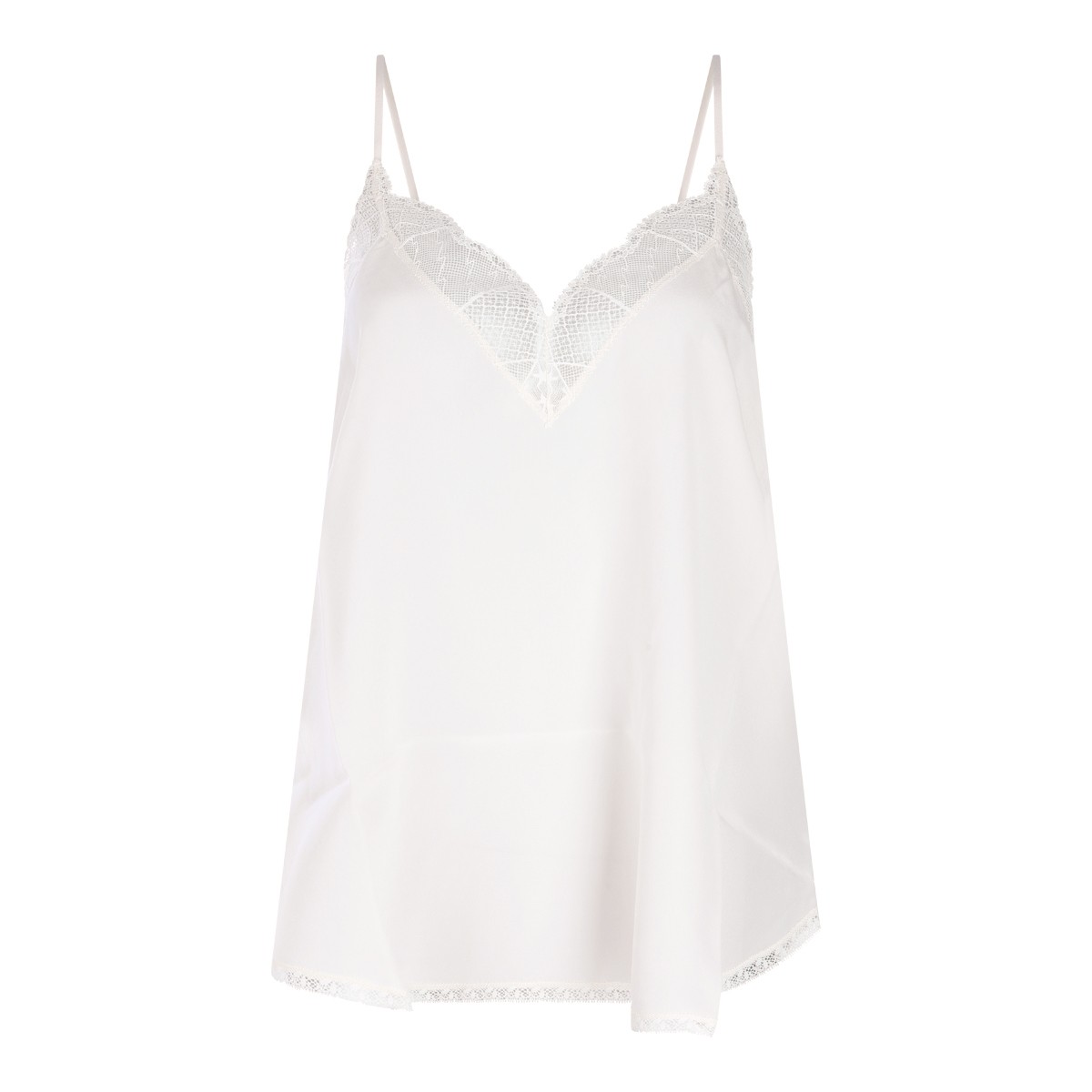 WHITE SILK TOP
