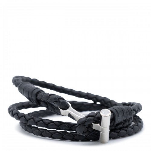 BLACK AND SILVER LEATHER...