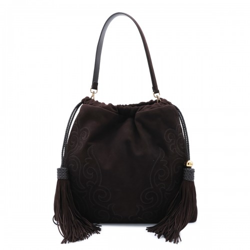 BROWN SUEDE KALISPERA SHOULDER BAG