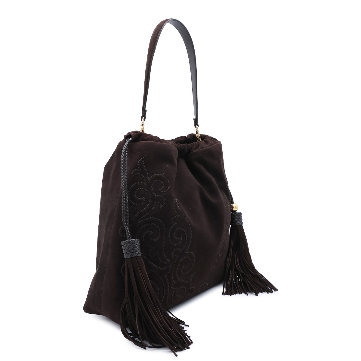 BROWN SUEDE KALISPERA SHOULDER BAG