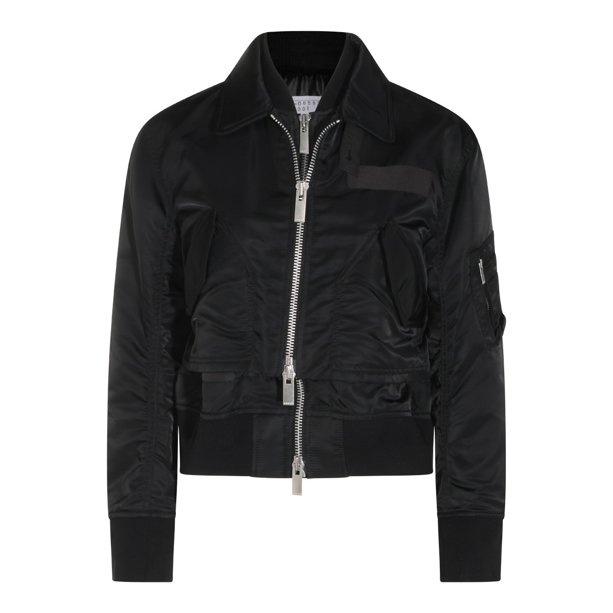 BLACK NYLON CASUAL JACKET