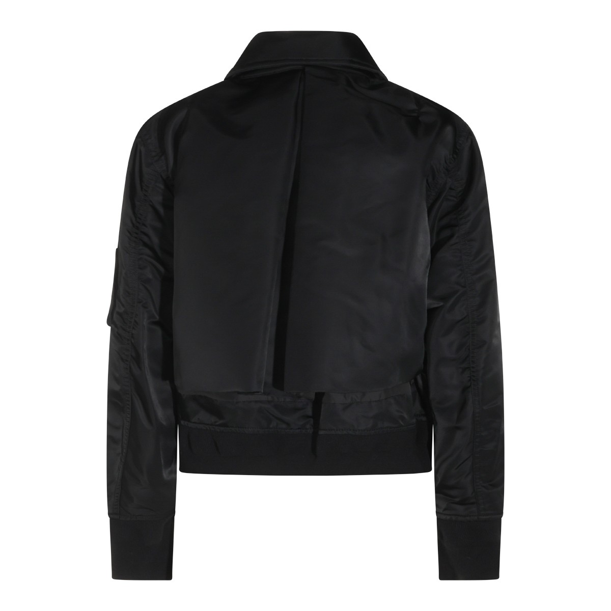 BLACK NYLON CASUAL JACKET