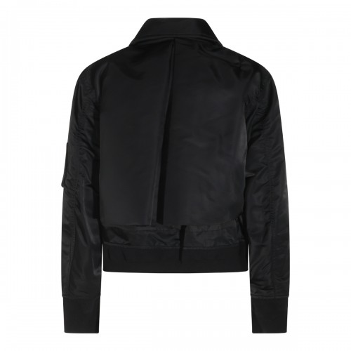 BLACK NYLON CASUAL JACKET