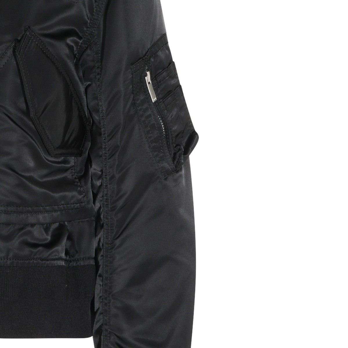BLACK NYLON CASUAL JACKET