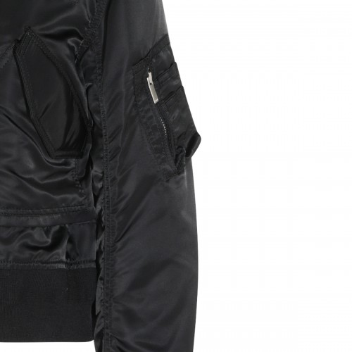 BLACK NYLON CASUAL JACKET